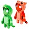PMI International Gang Beasts Green Dragon Red Cat Plush 8" Doll Video Gaming Character Bundle Set